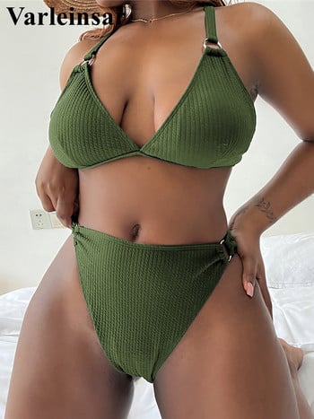 0XL - 4XL Deep V Bikini Plus Size Large Size Swimwear Γυναικείο Μαγιό Γυναικείο Σετ μπικίνι δύο τεμαχίων Bather Μαγιό Swim V3996