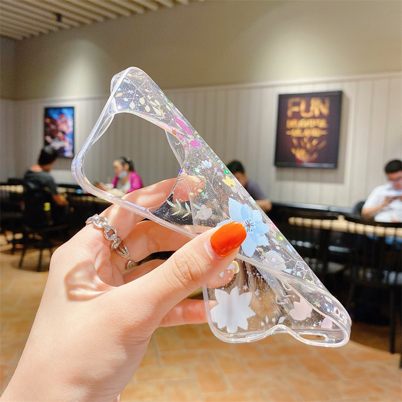 Luxury Flower Διάφανη θήκη τηλεφώνου για iPhone 14 13 Pro Max 12 11 X XR XS Max 7 8 Plus Mini SE Cute Cartoon Epoxy Soft Cover