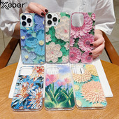 Kuldfoolium Retro Õlimaali Lilled Telefoniümbris iPhone 13 12 11 Pro Max Mini X XS Max XR 7 8 Plus SE 2 Pehme põrutuskindel kate