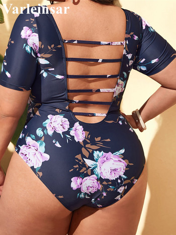 0XL - 4XL 2022 Floral Backless Μαγιό Μεγάλου Μέγεθος Plus Size One Piece Γυναικείο μαγιό Γυναικείο μαγιό Μαγιό Lady V3909