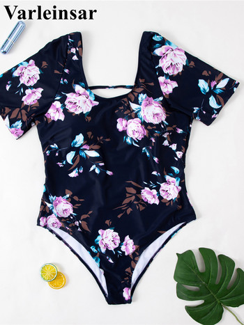 0XL - 4XL 2022 Floral Backless Μαγιό Μεγάλου Μέγεθος Plus Size One Piece Γυναικείο μαγιό Γυναικείο μαγιό Μαγιό Lady V3909