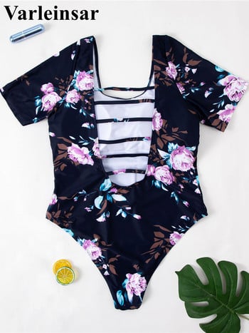 0XL - 4XL 2022 Floral Backless Μαγιό Μεγάλου Μέγεθος Plus Size One Piece Γυναικείο μαγιό Γυναικείο μαγιό Μαγιό Lady V3909