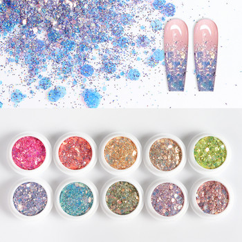 Mermaid Hexagon Nail Glitter Sequins Sparkly 3D Holographic Chunky Flakes Dust Polish Manicure Nails Art Decorations Αξεσουάρ