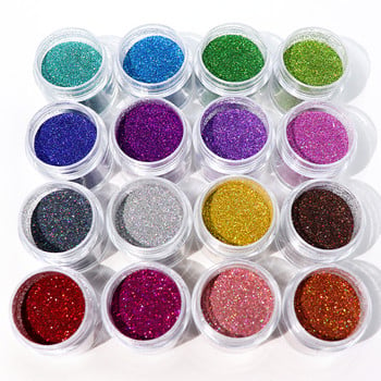 1 κουτί Holographic Silver Nail Glitter Powder Laser Nail Pigment Dust Shiny Paillettes για Αξεσουάρ Μανικιούρ με Gel Polish