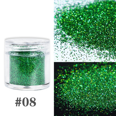 1 κουτί Holographic Silver Nail Glitter Powder Laser Nail Pigment Dust Shiny Paillettes για Αξεσουάρ Μανικιούρ με Gel Polish
