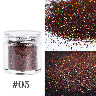 1 κουτί Holographic Silver Nail Glitter Powder Laser Nail Pigment Dust Shiny Paillettes για Αξεσουάρ Μανικιούρ με Gel Polish