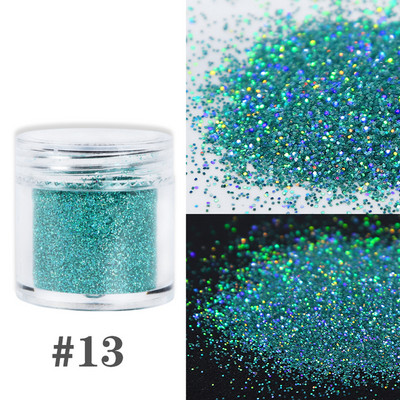 1 κουτί Holographic Silver Nail Glitter Powder Laser Nail Pigment Dust Shiny Paillettes για Αξεσουάρ Μανικιούρ με Gel Polish