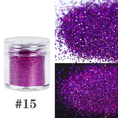 1 κουτί Holographic Silver Nail Glitter Powder Laser Nail Pigment Dust Shiny Paillettes για Αξεσουάρ Μανικιούρ με Gel Polish