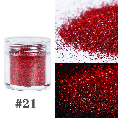 1 κουτί Holographic Silver Nail Glitter Powder Laser Nail Pigment Dust Shiny Paillettes για Αξεσουάρ Μανικιούρ με Gel Polish