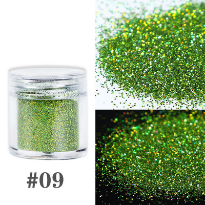 1 κουτί Holographic Silver Nail Glitter Powder Laser Nail Pigment Dust Shiny Paillettes για Αξεσουάρ Μανικιούρ με Gel Polish