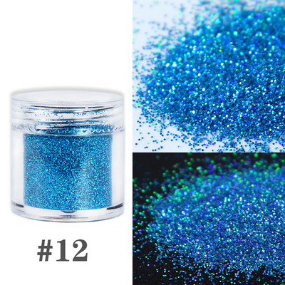 1 κουτί Holographic Silver Nail Glitter Powder Laser Nail Pigment Dust Shiny Paillettes για Αξεσουάρ Μανικιούρ με Gel Polish