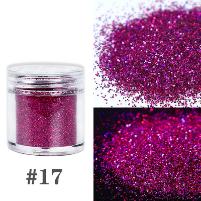 1 κουτί Holographic Silver Nail Glitter Powder Laser Nail Pigment Dust Shiny Paillettes για Αξεσουάρ Μανικιούρ με Gel Polish