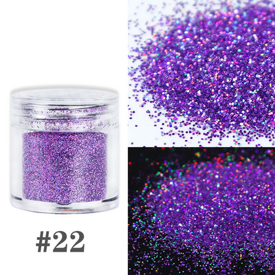 1 κουτί Holographic Silver Nail Glitter Powder Laser Nail Pigment Dust Shiny Paillettes για Αξεσουάρ Μανικιούρ με Gel Polish