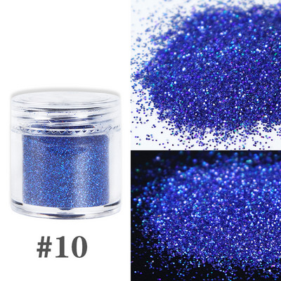 1 κουτί Holographic Silver Nail Glitter Powder Laser Nail Pigment Dust Shiny Paillettes για Αξεσουάρ Μανικιούρ με Gel Polish
