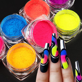9 cutii/set Pudră de pigment neon Sclipici pentru unghii Accesorii pentru decorarea unghiilor Praf de culoare pentru accesorii profesionale pentru manichiură