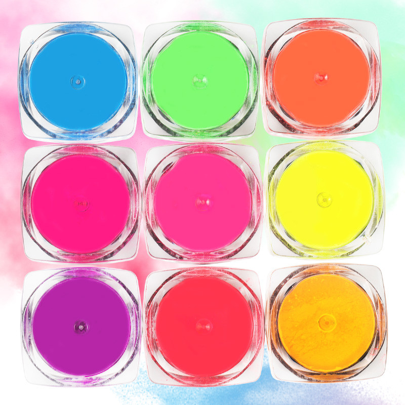 9 cutii/set Pudră de pigment neon Sclipici pentru unghii Accesorii pentru decorarea unghiilor Praf de culoare pentru accesorii profesionale pentru manichiură