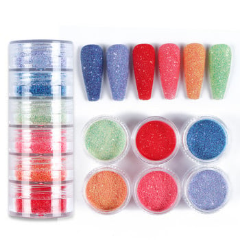 6 Χρώματα Χειμερινό πουλόβερ Color Nail Glitter Powder Sugar Coating Effect Nail Art Pigment Dust για DIY Σχεδιαστική Διακόσμηση Μανικιούρ