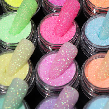 6 Χρώματα Χειμερινό πουλόβερ Color Nail Glitter Powder Sugar Coating Effect Nail Art Pigment Dust για DIY Σχεδιαστική Διακόσμηση Μανικιούρ