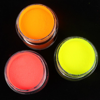 RIKONKA Fluorescent Acrylic Powder Neon Pigment Crystal Dust For Nail Gel Nail Art Decorations Επαγγελματικό αξεσουάρ μανικιούρ