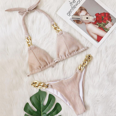 Rhinestone Brazil Scrunch Butt Bikini Női fürdőruha Női fürdőruha Kétrészes bikini szett fürdőruha Swim V3185G