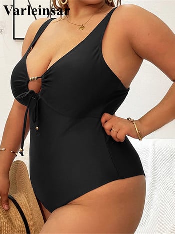 0XL - 4XL Νέο Sexy Lace Up Large Size μαγιό Plus Size One Piece Γυναικείο μαγιό Γυναικείο μαγιό Μαγιό Monokini V3294