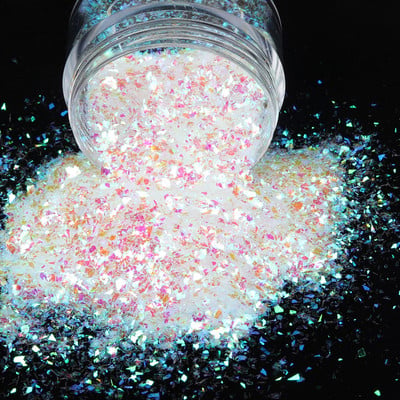 1 Box AB Fine Irregular Fragments Nail Glitter Sequins Sparkly Iridescent Flakes Powder Dust Nail Art Decorations Accessoares
