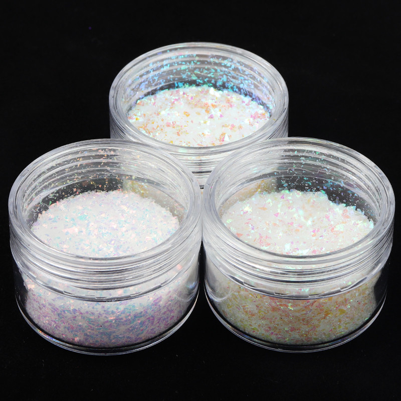 1 Box AB Fine Irregular Fragments Nail Glitter Sequins Sparkly Iridescent Flakes Powder Dust Nail Art Decorations Accessoares