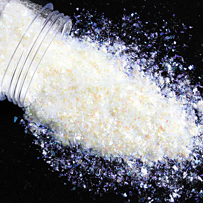 1 Box AB Fine Irregular Fragments Nail Glitter Sequins Sparkly Iridescent Flakes Powder Dust Nail Art Decorations Accessoares
