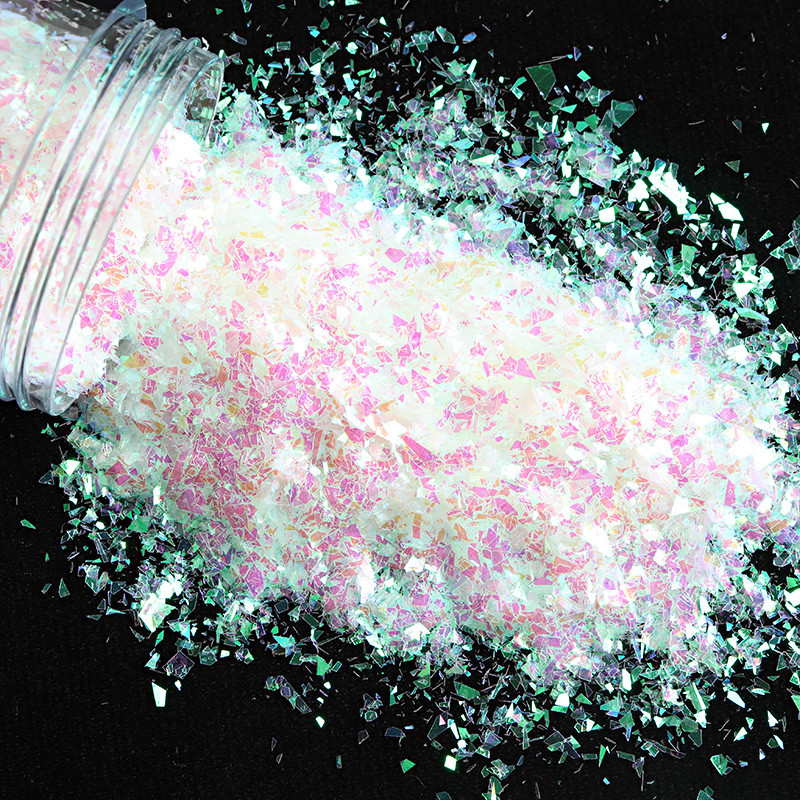 1 Box AB Fine Irregular Fragments Nail Glitter Sequins Sparkly Iridescent Flakes Powder Dust Nail Art Decorations Accessoares