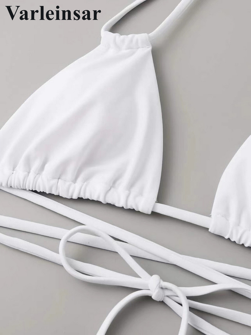 Szexi kötőfék, körbetekerhető bikini, női fürdőruha, női fürdőruha, háromrészes bikini szett Sarong fürdőruhával, Swim V4125