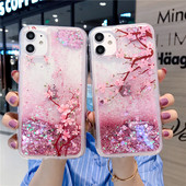 Θήκη Quicksand για iphone 12 pro max anti shock 13 Mini 11 Pro x xs max xr 8 7 Plus 14 2022 soft women flowers phone cover funda