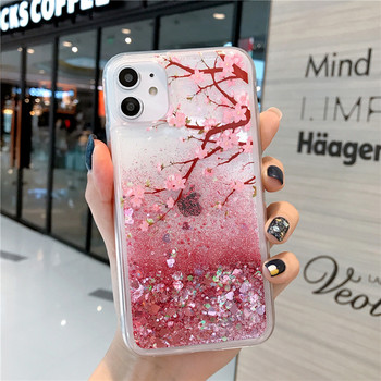 Θήκη Quicksand για iphone 12 pro max anti shock 13 Mini 11 Pro x xs max xr 8 7 Plus 14 2022 soft women flowers phone cover funda