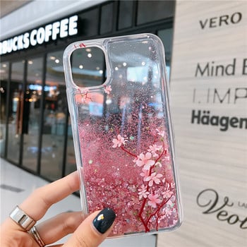 Θήκη Quicksand για iphone 12 pro max anti shock 13 Mini 11 Pro x xs max xr 8 7 Plus 14 2022 soft women flowers phone cover funda