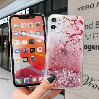 Θήκη Quicksand για iphone 12 pro max anti shock 13 Mini 11 Pro x xs max xr 8 7 Plus 14 2022 soft women flowers phone cover funda