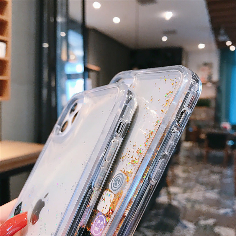 Husă dinamică pentru telefon cu nisipuri mișcătoare pentru iPhone 14 11 Pro Max 12 13 Huse Husă lichidă rigidă pentru iphone 7 8 Plus XR XS Capotă drăguță cu icoană a aplicației