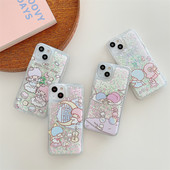 Anime sumikko gurashi ümbris iPhone 11 12 13 Pro Max XR XS X 7 8 Plus vedela sädeleva kiirliiva mobiiltelefoni kaanega carcasas tüdrukutele