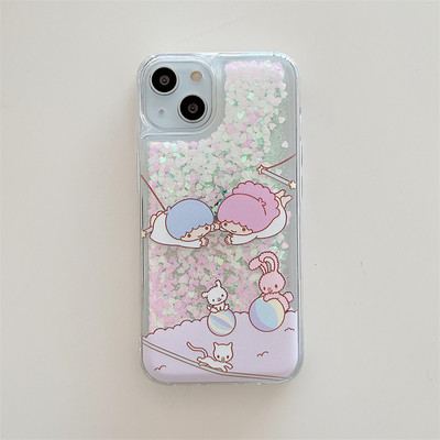 Anime sumikko gurashi ümbris iPhone 11 12 13 Pro Max XR XS X 7 8 Plus vedela sädeleva kiirliiva mobiiltelefoni kaanega carcasas tüdrukutele