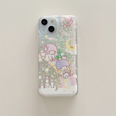 Anime sumikko gurashi ümbris iPhone 11 12 13 Pro Max XR XS X 7 8 Plus vedela sädeleva kiirliiva mobiiltelefoni kaanega carcasas tüdrukutele