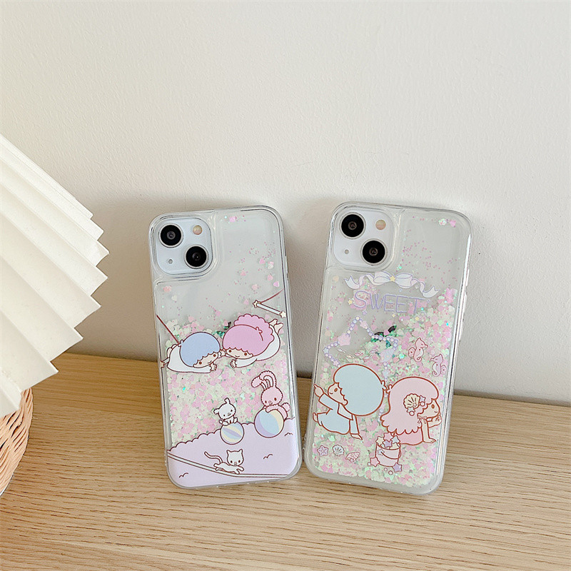 Anime sumikko gurashi ümbris iPhone 11 12 13 Pro Max XR XS X 7 8 Plus vedela sädeleva kiirliiva mobiiltelefoni kaanega carcasas tüdrukutele