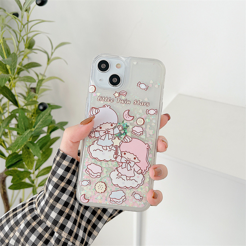 Anime sumikko gurashi ümbris iPhone 11 12 13 Pro Max XR XS X 7 8 Plus vedela sädeleva kiirliiva mobiiltelefoni kaanega carcasas tüdrukutele