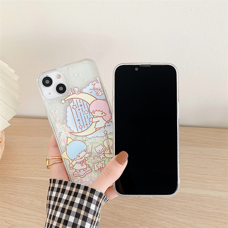 Anime sumikko gurashi ümbris iPhone 11 12 13 Pro Max XR XS X 7 8 Plus vedela sädeleva kiirliiva mobiiltelefoni kaanega carcasas tüdrukutele