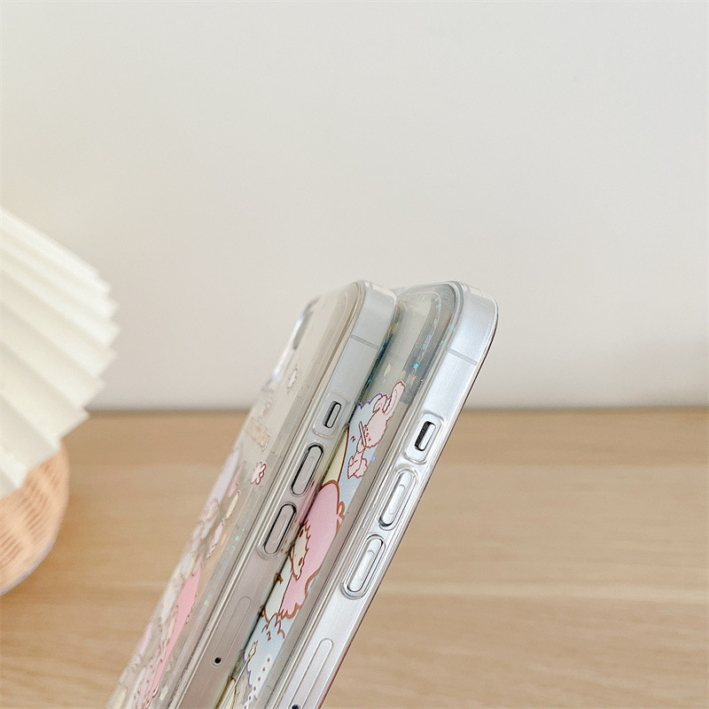 Anime sumikko gurashi ümbris iPhone 11 12 13 Pro Max XR XS X 7 8 Plus vedela sädeleva kiirliiva mobiiltelefoni kaanega carcasas tüdrukutele