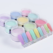 1 üveg Macaron Nail Art akril púder irizáló 3D manikűr dekorációk készítéséhez strasszos körömdíszítési kellékek