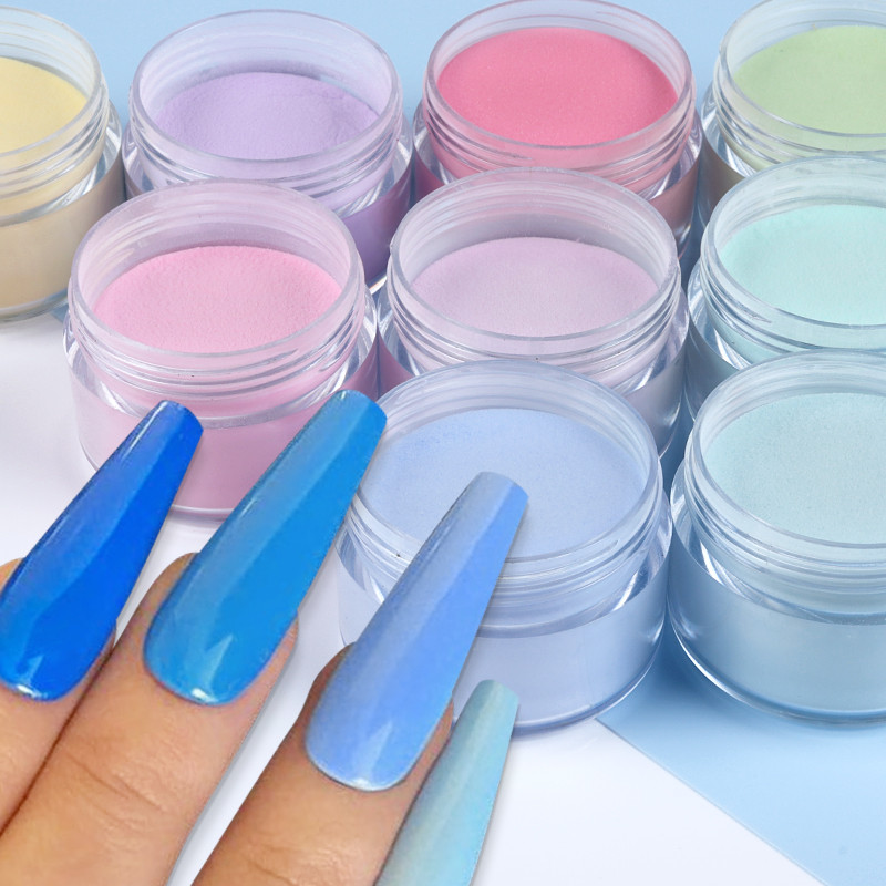 1 üveg Macaron Nail Art akril púder irizáló 3D manikűr dekorációk készítéséhez strasszos körömdíszítési kellékek