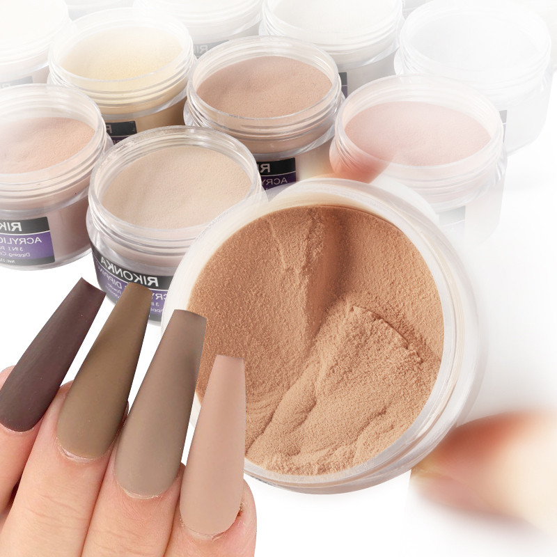 Körömdíszítési tippek Hosszabbító akril púder barna sorozatú gél körömpigment szalonokhoz Professzionális manikűr tervezési dekorációs kellékek