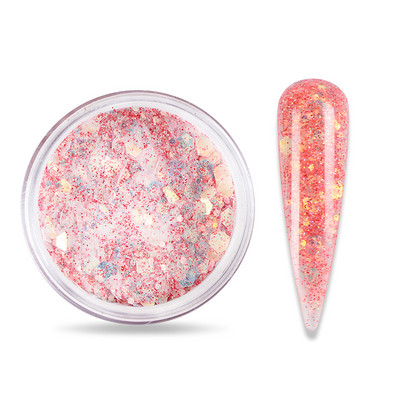 15 g Gradient Mermaid flitter Akril por, csillogó vegyes hatszögletű, vaskos csillogó pehely a körömhosszabbított építő pigmentporhoz
