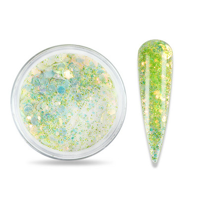 15 g Gradient Mermaid flitter Akril por, csillogó vegyes hatszögletű, vaskos csillogó pehely a körömhosszabbított építő pigmentporhoz
