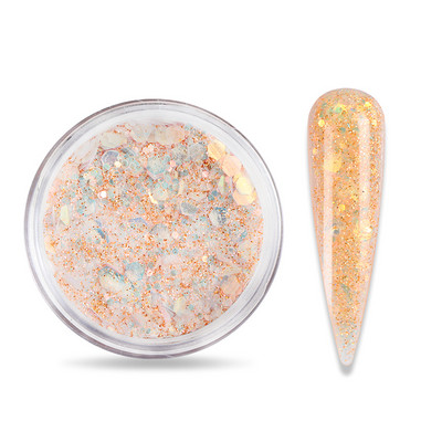 15 g Gradient Mermaid flitter Akril por, csillogó vegyes hatszögletű, vaskos csillogó pehely a körömhosszabbított építő pigmentporhoz