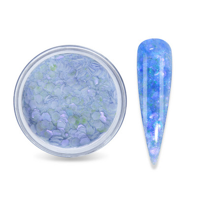 15 g Gradient Mermaid flitter Akril por, csillogó vegyes hatszögletű, vaskos csillogó pehely a körömhosszabbított építő pigmentporhoz
