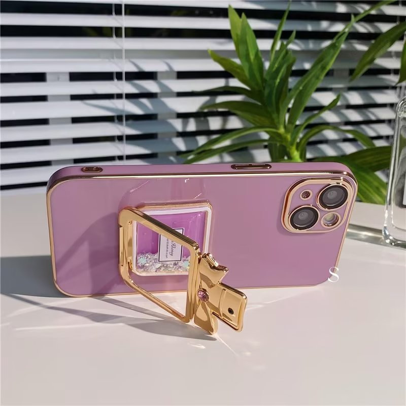 Θήκη για άρωμα με κινούμενη άμμο για iphone 14 13 12 11 pro max glitter πτυσσόμενο κάλυμμα kickstand para iphon x xr xs luxury fundas